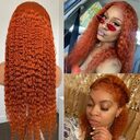 Front Lace Small Curly Orange Hair Chemical Fiber
