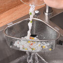 Kitchen Sink Drain Basket Stainless Steel Triangle Food