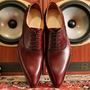 Goodyear Handmade Shoes Super Pointed Toe Wine Red