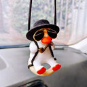 Pistol Cowboy Duck Car Rearview Mirror Pendant Decoration