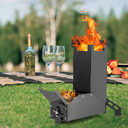 Black Titanium Portable Stainless Steel Folding Camping BBQ