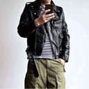 Men's Horse Leather Motorcycle Riding Clothing