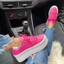 Chunky Heel Shoes Ankle Boots Lace-up Sneakers