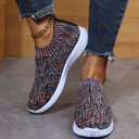 Stripe Knit Sock Shoes Flats Sneakers Running Walking