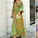 2pcs Women's Dress Suits Fashion Loose Printed Long