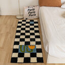Vintage Checkerboard Bedroom Bedside Rug