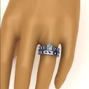 Ladies White And Blue Diamond Rings Couple Set