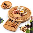 Bamboo Cheese Plate Set Knife