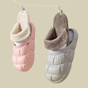 Removable Fluffy Shoes Warm Fuzzy Slippers Waterproof Non-Slip
