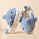 Shark Slippers Soft Sole Furry Shoes Home Bedroom