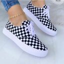 Lace-up Flats Shoes Print Canvas Fashion Walking Sneakers