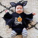 New Baby Halloween Long-sleeved Jumpsuit Pumpkin Letter Jumpsuits
