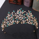 Vintage Rhinestone Headdress Crown Alloy Hair Accessories Stage
