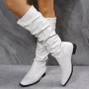 Long Boots White Cowboy Women Pointed Toe Shoes