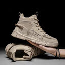 Ankle Boots Men Lace-up Martin Platform Canvas Shoes