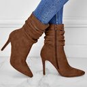 Pointed Toe Stiletto Heel Ankle Boots For Women