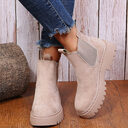 Women Ankle Boots Solid Color Chunky Autumn Winter