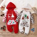 Children's Clothing Christmas New Long-sleeved Hooded One-piece Long