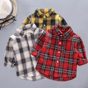 Boys And Girls Plaid Shirts Korean Style Loose