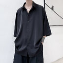 Privathinker Half Sleeve Men Solid Shirts Summer Casual