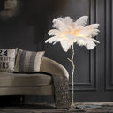Bedroom Bedside Feather Lamp Copper Floor