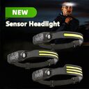 LED Induction Riding Headlamp Flashlight USB Rechargeable Waterproof