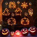 Halloween Window Hanging LED Lights Spider Pumpkin Ghost