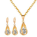 S163 Korean simple zircon jewelry set Silver Drop