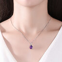 Sterling Silver S925 Pendant Vintage Amethyst Elegant Women's