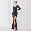 Long Sleeve Sequined Gas Field Queen Fishtail Evening