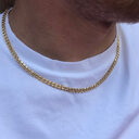 Less Steel Figaro Cuban Chain Necklace For Men