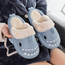 Winter Shark Shoes House Slippers With Button EVA