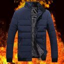 Winter Coat Men's Cotton Clothing Korean Style Fleece-lined