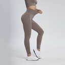 High Waisted Threaded Gym Pants Solid Color