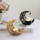 Light Luxury Crescent Moon Star Black Gold Metal