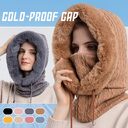 Winter Thick Plush Hat With Scarf Windproof Warm