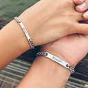 Engraved Titanium Steel Lovers' Day 18K Gold Plated