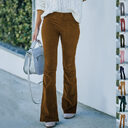 Ins Corduroy High Waist Flared Pants Fashion Casual