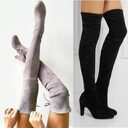 Black Knee High Boots For Women Shoes Heel