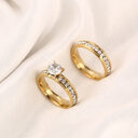 Gold Wedding Rings Stainless Steel Engagement Ring