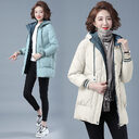 Female Mid-length Winter Clothing Loose Cotton Jacket Thickened