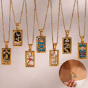 Fashion Tarot Necklace With Rhinestones Diamond Set Pendant