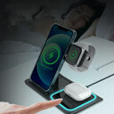 Three-in-one Wireless Charger Electrical Foldable Double Wire Ambience