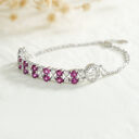 S925 Sterling Silver Purple Garnet Bracelet Women Fashion