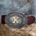 Tang Grass Pattern Letter A-Z Belt Buckle Head