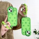 Polka Dots Green Little Dinosaur Silicone Phone Case