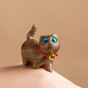 Sandalwood Kitten Ornaments Cute Hippo Mini Wooden Cat