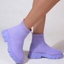 Fashion Ankle Boot Low Heel Sock Boots