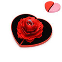 3D Love Box Heart-shaped Rose Flower Rotating Ring