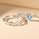 Valentine's Day Gift Fashion Blue Diamond Crown Ring